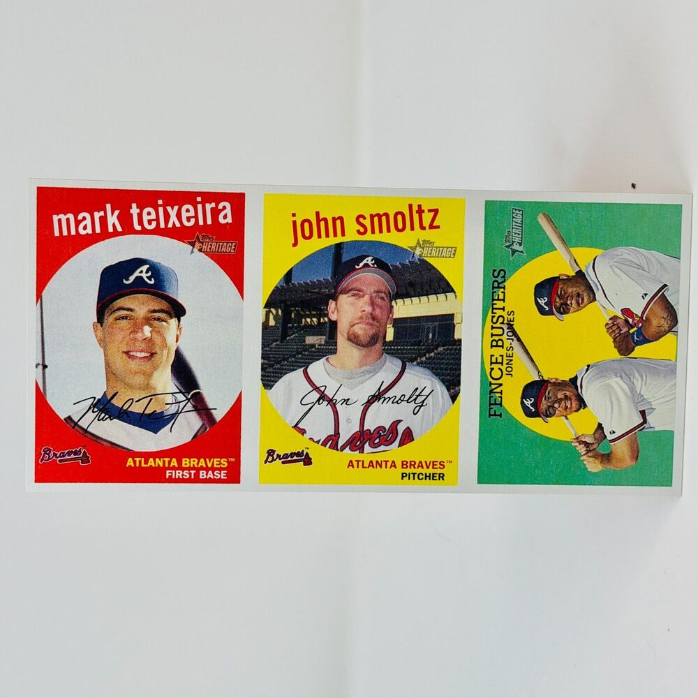 2008 TOPPS HERITAGE BOX TOPPER MARK TEIXEIRA, JOHN SMOLTZ, FENCE BUSTERS
